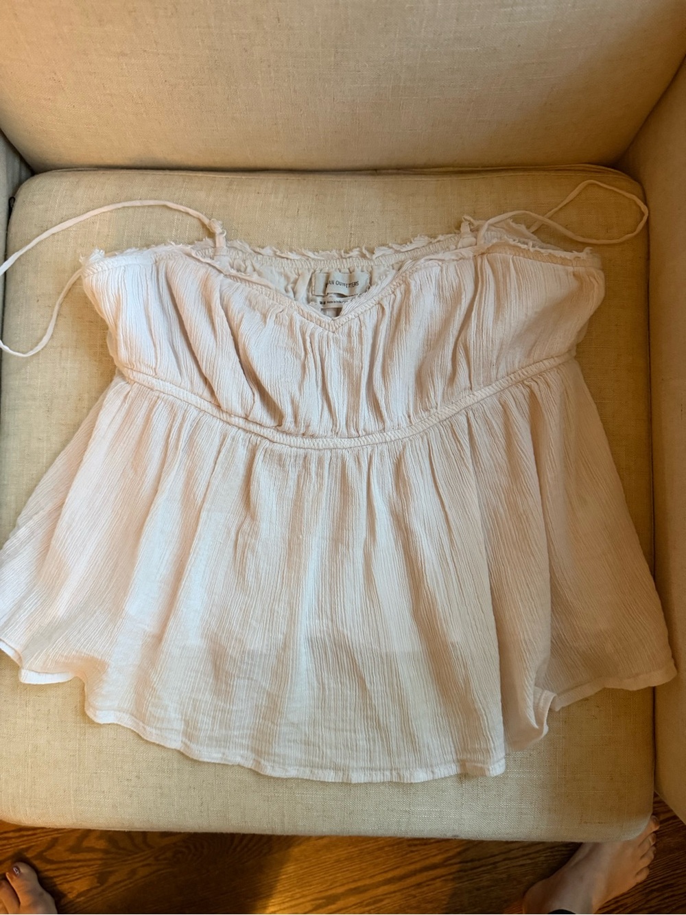 Urban Outfitters Pale Pink Gauzy Smocked Tank